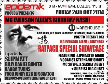 FasterEvents's tweet photo. @raggatwinz Evenson Allen's Birthday Bash 
@ WarehouseLDN 
N18 3HT 
Event link
https://t.co/cocqg5B27c http://t.co/B5CoYOgEcN
