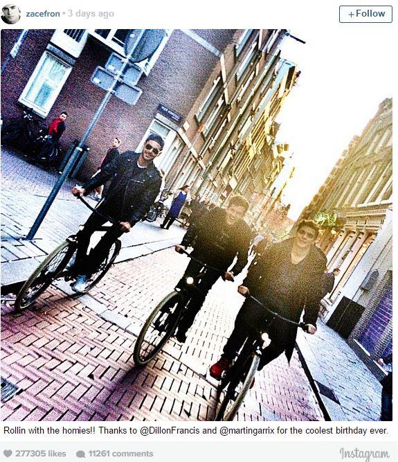 . celebrates his 27th birthday in Amsterdam! Happy belated birthday Zac  