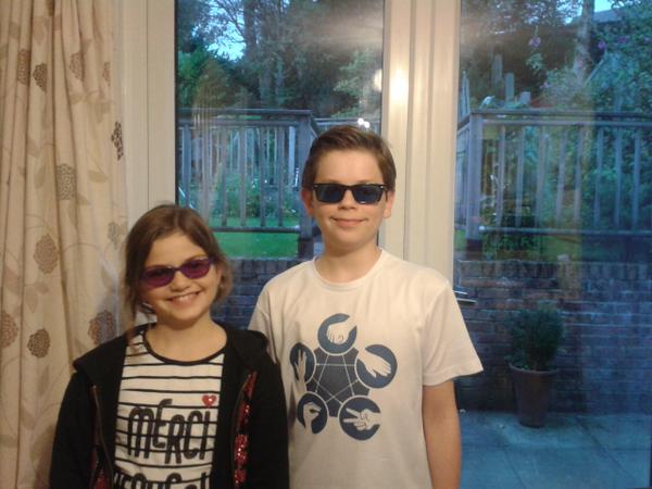 peejala's tweet image. Our kids in their &quot;not sunglasses&quot; #IrlenAwarenessWeek - daughter&apos;s reading has improved massively