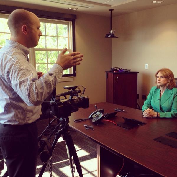 TNUcii's tweet photo. Grant working on a welcome video with Dr. Laurie Woods for her upcoming course. @Trevecca http://t.co/biUo7kRJ36
