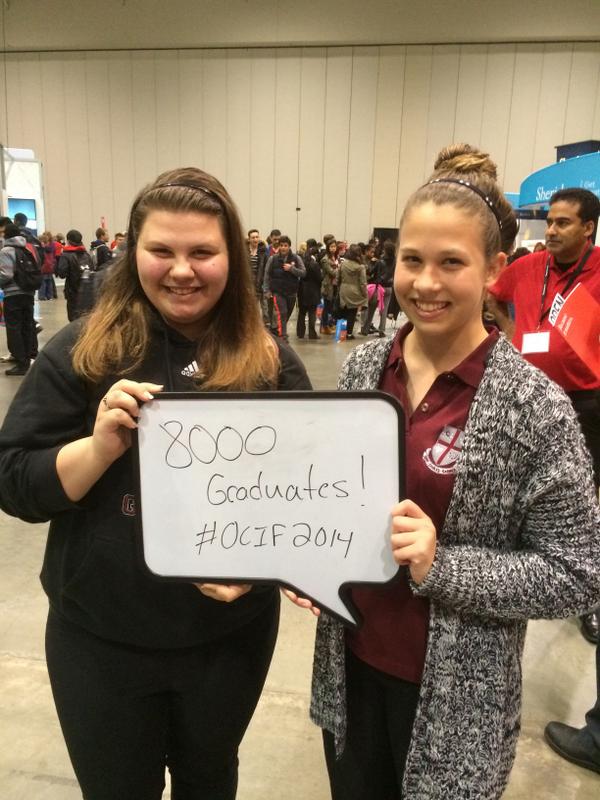 SenecaPoly's tweet photo. Congrats to Jacqueline and Breanna from Whitby who knew Seneca has 8000 graduates each year. #OCIF2014 http://t.co/qeANXeXwBA