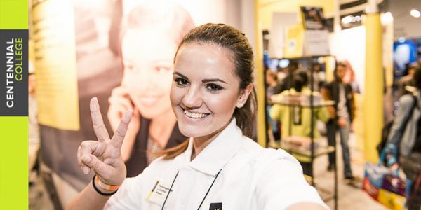 CentennialEDU's tweet photo. What does it take to be a #marketing student at Centennial? Come talk to Kristina Zaporozhetic at #OCIF2014 http://t.co/WkEftfyWwq