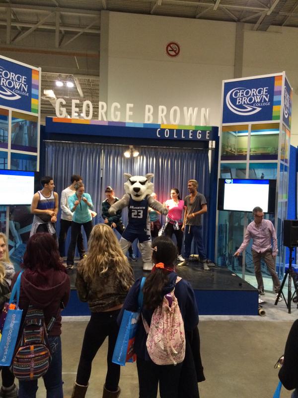GBPolytech's tweet photo. Helder the Husky is having a dance off as we speak! #OCIF2014. C'mon down! We're at Direct Energy Centre until 3pm! http://t.co/FnRZYK9rYe