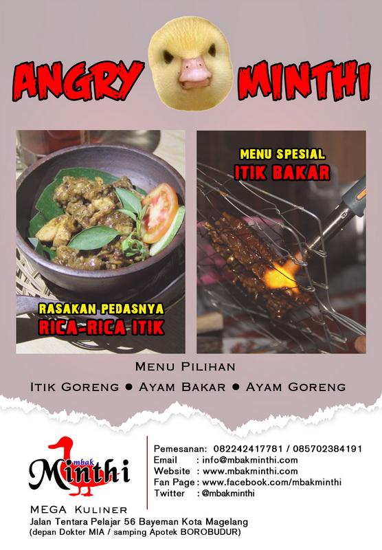 mbakminthi's tweet photo. Cara cerdas menikmati masakan itik dan ayam dengan pilihan menu bakar, goreng, serta rica #Magelang #Kuliner http://t.co/o3NwqL6tbO