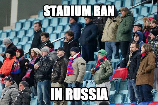 KubaLech's tweet photo. In Putin's Russia, you ban stadium ban! #CSKAMCFC http://t.co/zSfuwSsNbJ