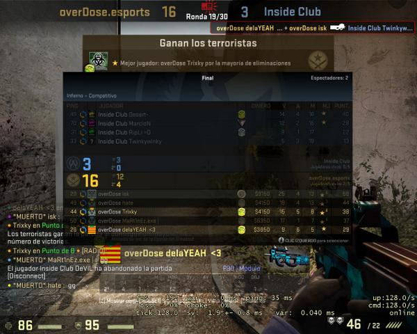 isaacbd3's tweet photo. CS:GO GG wp 1er Match overDose 16-3 Inside primeros 3 puntos #OEM #eLeague @eLeague_es a por los siguientes a tope! http://t.co/Pi4A8bGVRm
