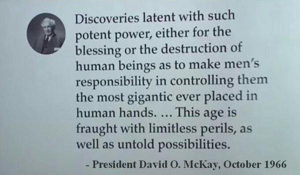 #ldsbcdevo technology and a caution from President McKay 1966