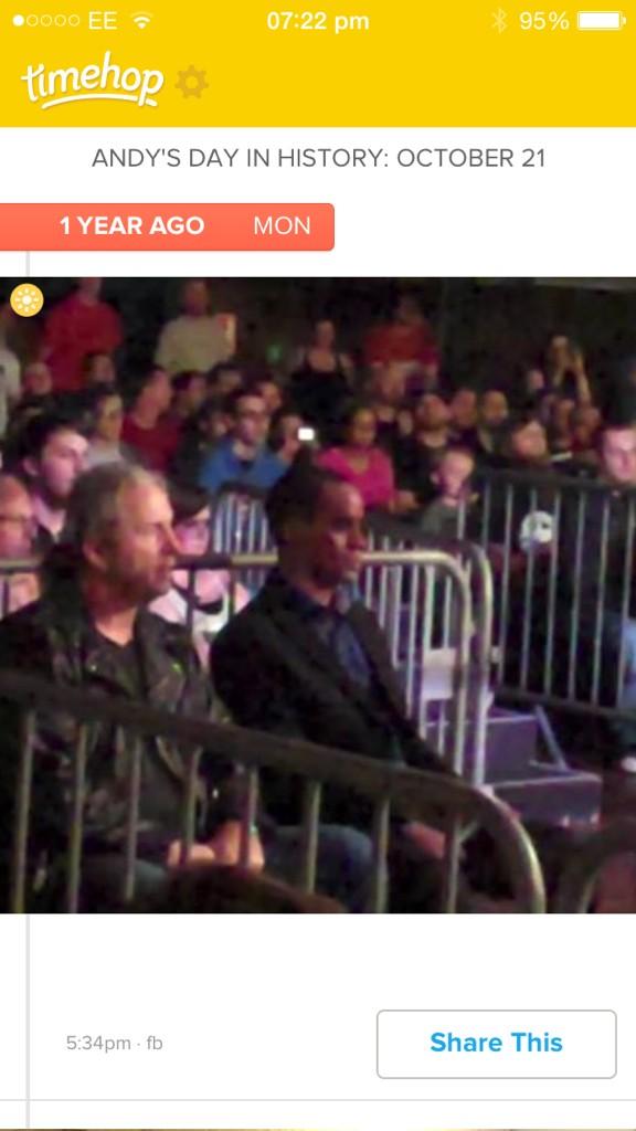 AQuildan's tweet photo. 1 year ago I met my hero &amp; we sat side by side &amp; watched Hiroshi Tanahashi wrestle live. #HowBadAssIsThat http://t.co/eQcbvQqG0Q