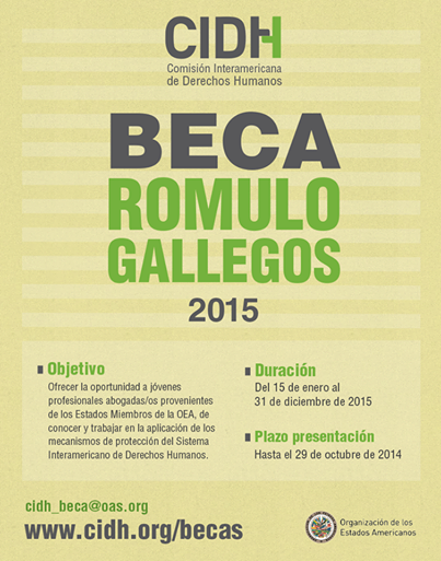 CEDEPIcesi's tweet photo. Beca Rómulo Gallegos para abogados de los Estados miembros de la OEA que deseen trabajar en la CIDH durante el 2015 http://t.co/ktIdPF5lBC