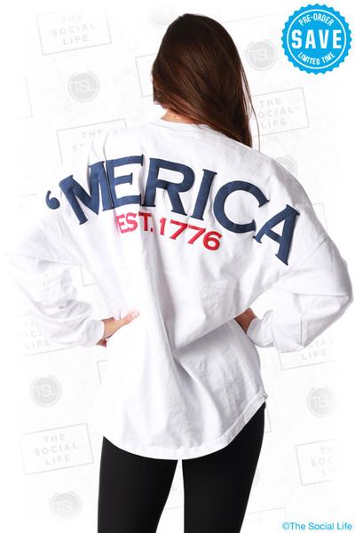 TSL_GBA's tweet image. Now's your chance to get your very own #Merica #SpiritJersey! Available for order until 10/29! shop.thesociallife.com/collections/ca…