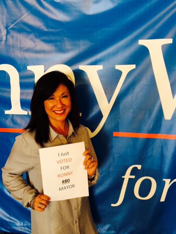 RonnyforRuston's tweet photo. Heather and I voted this morning.   Please vote #80 Ronny Walker for Mayor. http://t.co/32M24Gd2HQ