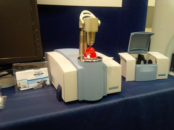 PeterKrygsman's tweet image. #CSChE2014 meanwhile, at the Bruker booth, fuzzier is feeling the pressure... under the ALPHA ATR accessory  :o