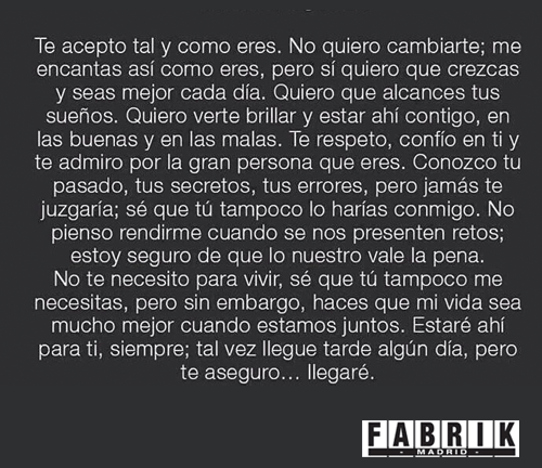 fabrikdiscoteca's tweet photo. No quiero cambiarte, te acepto tal y como eres ❤ http://t.co/91IyrNsokq