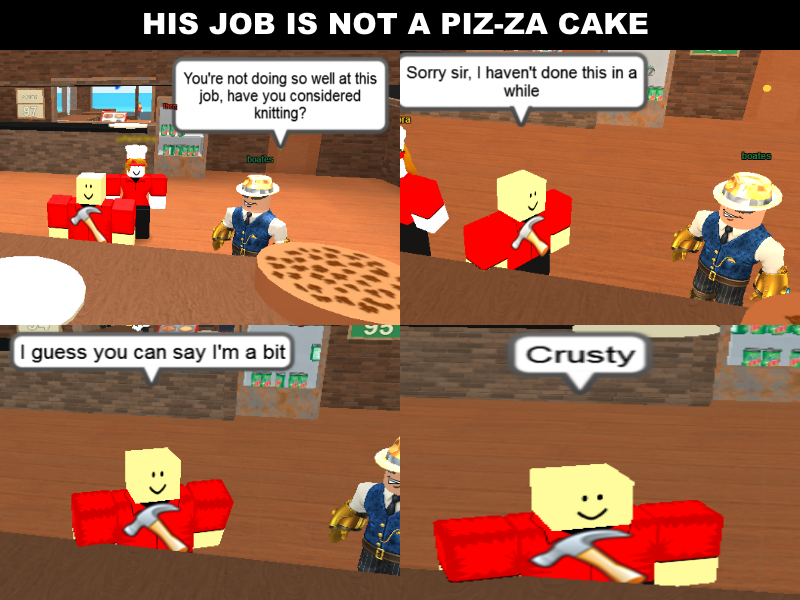 roblox memes on X: Pizza Pun #3 (this took an hour to make) @ROBLOX   / X