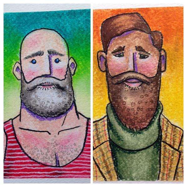 Beards in Art! Combining 2 of my loves! #beardseason #beardenvyproject #beardsarehot #beardedman #leevandergriftart