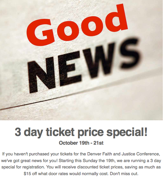 DenvJusticeConf's tweet photo. Today is the last day to register with early registration prices! Don't miss our conversation on #reframingpower http://t.co/x6IOn6rRL0