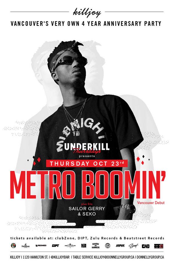 VVO4Life's tweet photo. this thursday at @KilljoyBar 
@MetroBoomin x #UNDERKILL x #VVO4YR
more info: http://t.co/YmFHQ71aiL http://t.co/eV2ZxmFK5X