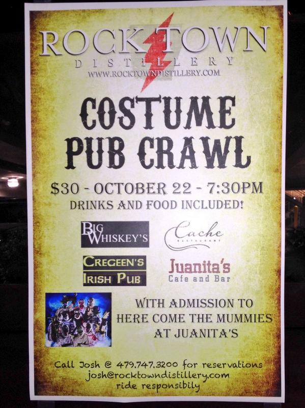 absolut_zer0's tweet image. .@rocktowndistill is hosting a Costume Pub Crawl tomorrow starting at 7:30 p.m. It could get scary. #LocalFirstLR