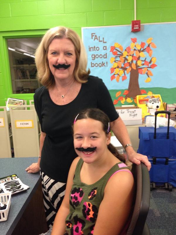 Kicking off Red Ribbon Week...with mustaches!!  "I mustache you not to do drugs!"