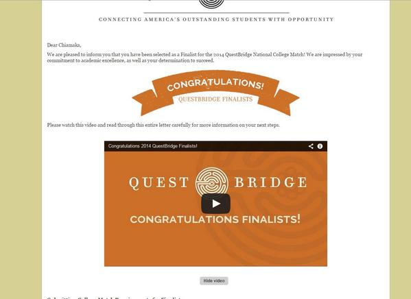 #questbridgefinalist hashtag on Twitter