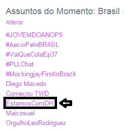 RJLovesCine's tweet photo. EstamosComDH está nos trends! Torcida #DH arrasando mais uma vez! ♥ http://t.co/pqXazN7kQN
