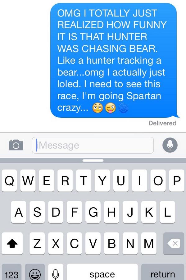 Sawicki18's tweet photo. Revelations I have while talking about the @SpartanRace VA race airing this Saturday... @HunterMcIntyre http://t.co/E9sHUyNFbU