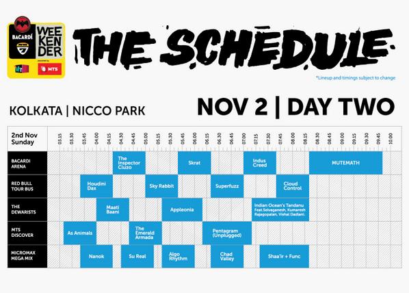 NH7's tweet photo. There you have it, folks. A play-by-play of what your weekend is going to look like. 

The Kolkata schedule is out! http://t.co/pkZNCnTUFZ