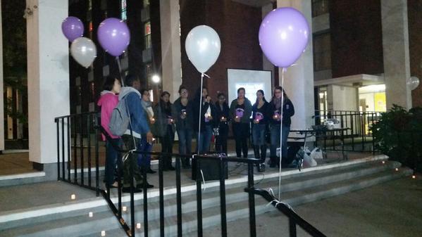 Rutgers acapella grp Shockwave @ overdose vigil on College Av. Thx Francine for organizing voices against the stigma