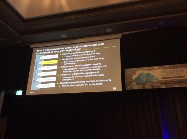 jennievickers's tweet photo. challenging message when cloud is often seen as investment drop #nzcloud @EY_NewZealand http://t.co/1egv9G6G5d