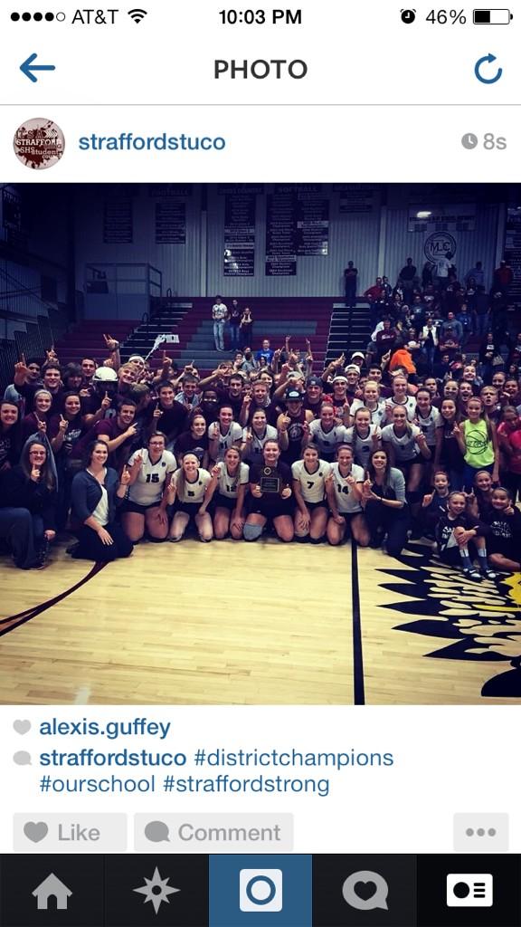 StraffordSTUCO's tweet photo. Congrats to our girls volleyball team! To Liberty we go! http://t.co/H4jzyQq1T2