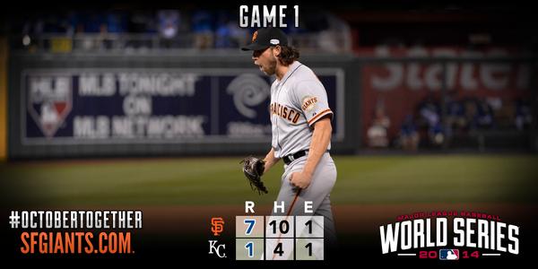 RECAP: #MadBum dominates over seven innings as #SFGiants grab 1-0 lead in #WorldSeries. atmlb.com/1DySGhM