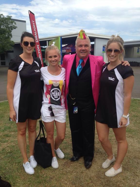 TACVictoria's tweet photo. Helping us spread the #zerohero message at #GeelongCup @Geelong_Mayor #drinkdriving #desodriver http://t.co/Vbc9p4cQeb