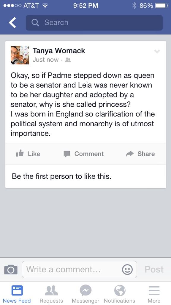 tanyawo's tweet photo. Star Wars question. #starwars #padme #canigetsomehelp http://t.co/DPrIIl8GmF