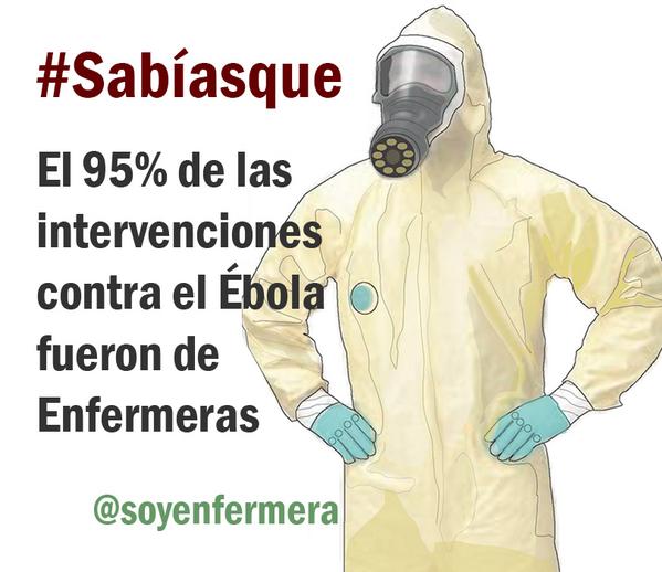 soyenfermera's tweet photo. #SabiasQue El 95% de las intervenciones contra #Ébola fueron de #Enfermería, los más expuestos para salvar a Teresa http://t.co/mpHP03V5eF