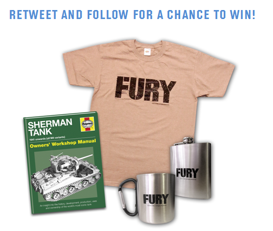 #FuryMovie in cinemas NOW &amp; to celebrate we've 5x merch packs to giveaway! T&amp;Cs: Ends 30/11 bit.ly/1dYoQmY