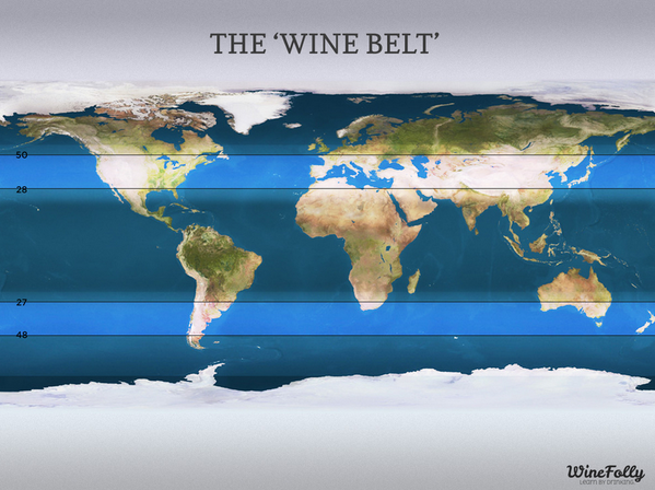 "#Wine usually grows best within these bands but other factors...come into play." <a href="/WineFolly/">Wine Folly</a>  MT <a href="/winewankers/">The Wine Wankers 🍾🤛🎉🥂</a>