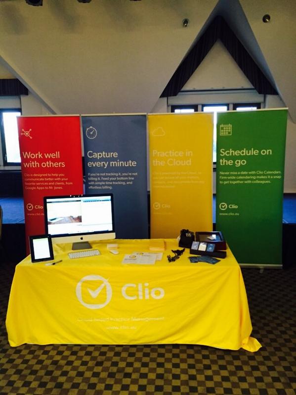 CortexLegal's tweet image. The @goclio stand is set up and ready to go at the @solicitorsgroup event in Norwich. Please say come and say hello