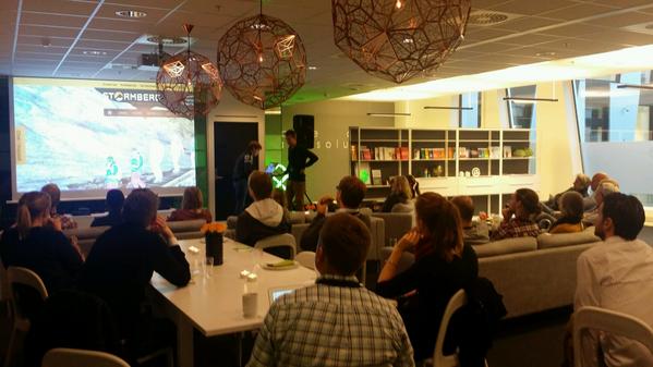 Blindeforbundet og @Skotkjerra med en strålende presentasjon på #metronetbreakfast.