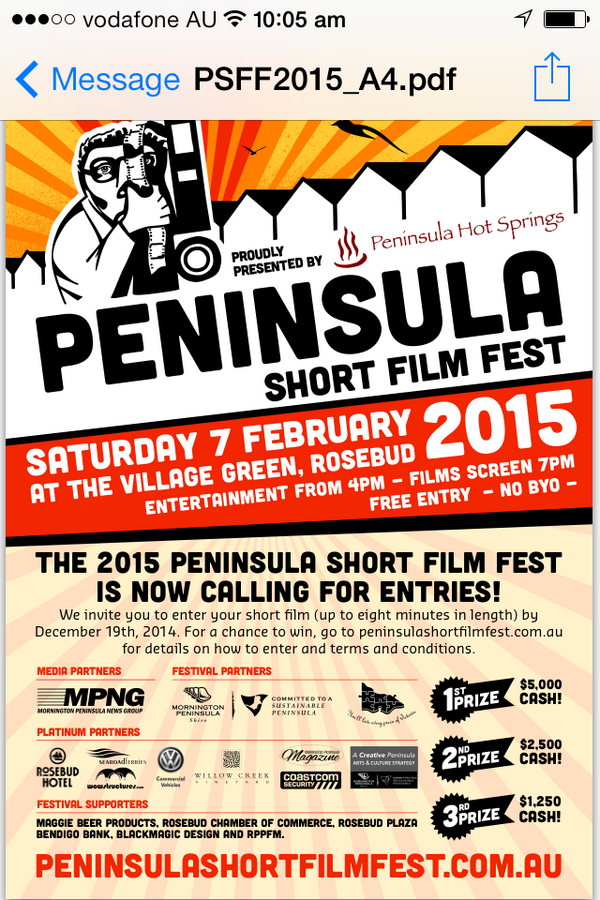 Penfilmfest's tweet photo. @AussieFilmFest pls RT http://t.co/jlhw1wG7yr