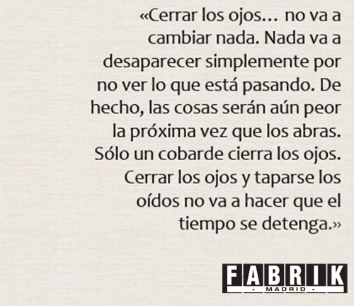 fabrikdiscoteca's tweet photo. Buenos díasssssss a todos !!
Cerrar los ojos no va a cambiar nada. http://t.co/o5qRL8smM8
