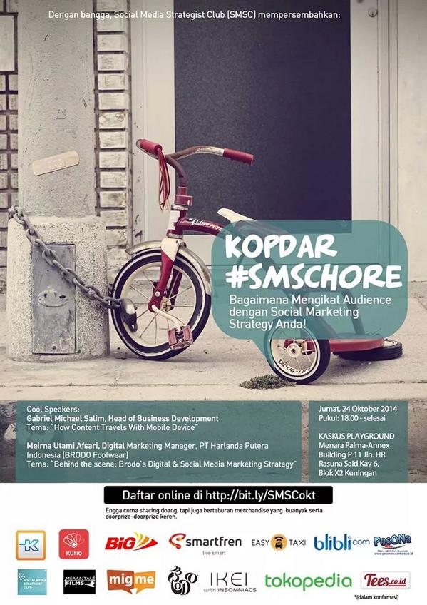 brodofootwear's tweet image. Mau tau lebih banyak tentang social media? Ayo ikutan Kopdar #SMSCHORE di Kaskus Playground, lihat di poster ya Bro!