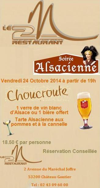 Le2Mrestaurant's tweet photo. Vendredi soir, c'est soirée alsacienne au 2M ! Réservation au 0243096000. http://t.co/JSRnzG1KnT