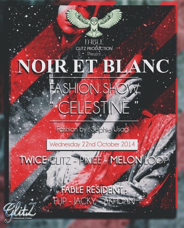 Tonight! "NOIR ET BLANC" Fashion Show by <a href="/selphieusagi/">s</a> | Oct,22 only at <a href="/FABLE_ALLin/">FABLE by ALL IN</a> Jakarta | CP: <a href="/Glitz_PROD/">GLITZ PRODUCTION</a>