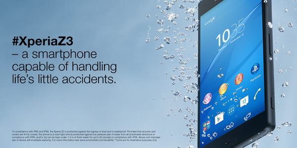 #XperiaZ3 – a smartphone capable of handling life’s little accidents.