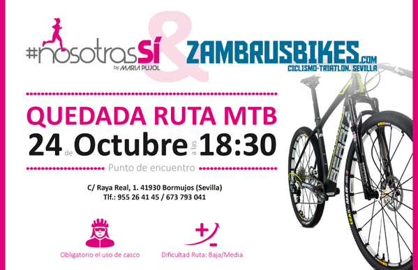 _nosotrasSI's tweet photo. Este viernes 24 a las 18:30h ruta de #mtb desde @zambrusbikes con #nosotrasSÍ!! quien se apunta? #mujer #sevilla http://t.co/tehnkbMHEI