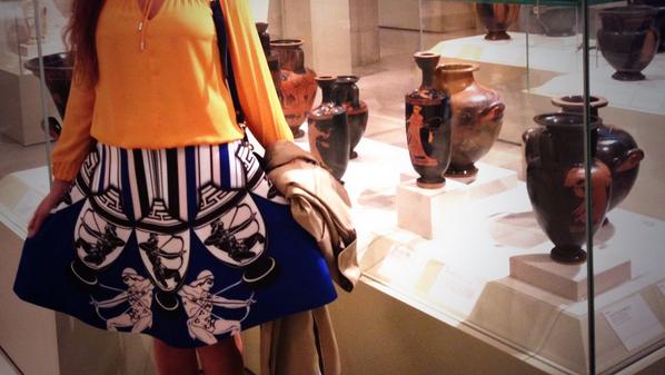 artfullyawear's tweet photo. #ootd for private tour of the @metmuseum = Greek vase skirt! #EmptyMet #TwitterMet http://t.co/zEpPJ7CNgA