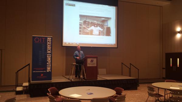BoiseStateRCD's tweet photo. Cyberinfrastructure Day Happening Now!  Boise State SUB Simplot Ballroom A/C http://t.co/KZGvOtkSXC