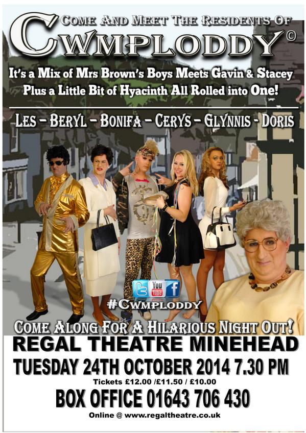 CWMPLODDY's tweet photo. @RegalTheatre Minehead get ready to meet the residents #cwmploddy on friday night. get your tickets now!! http://t.co/YWhjZScFgs
