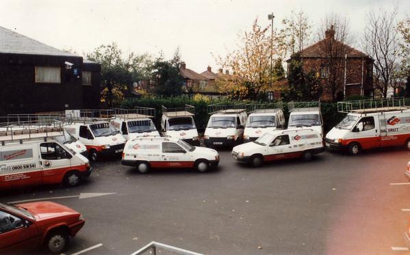 Brick-Tie Franchisee vans - circa 1988/9 Don't they look old? Yet, we were all so chuffed with our fleet.