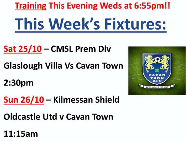 cavantownafc's tweet photo. This weekends Fixtures!! http://t.co/30O0dlPU0y